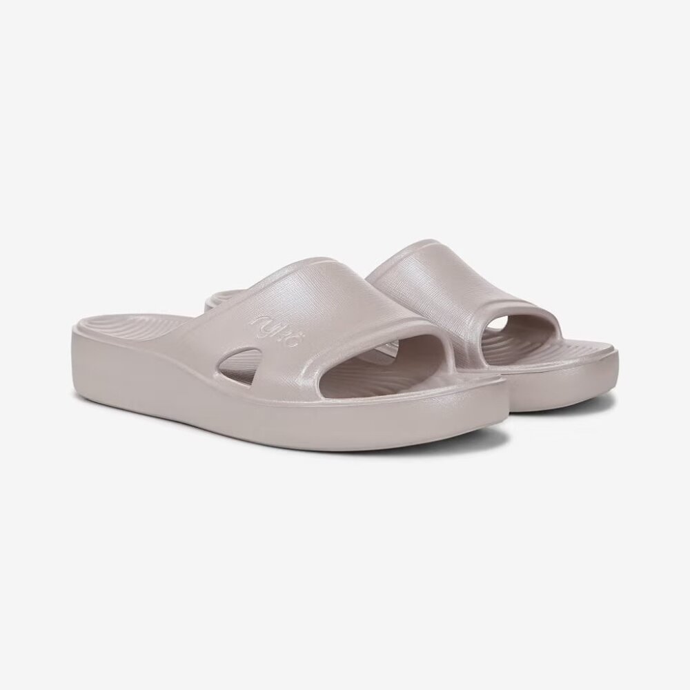 NWT Ryka Women's Soothe Slides Sandals Rose Pink Pearl Size 8 M $100 RY1241